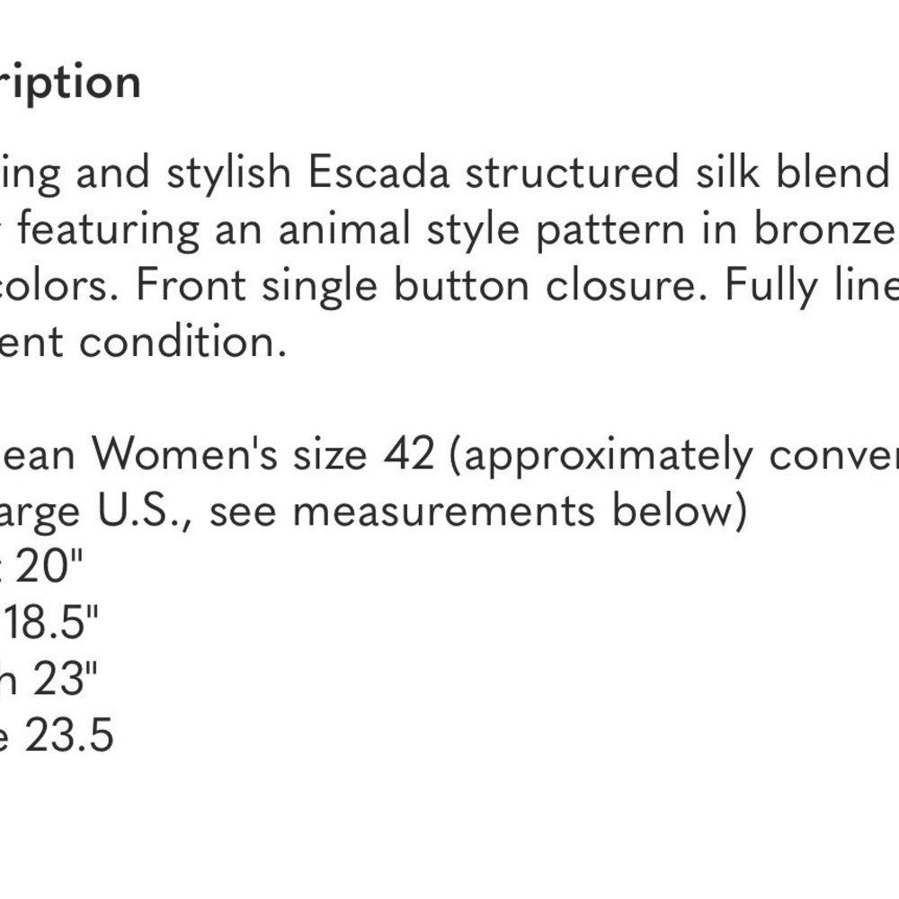 Escada Brown and Tan Patterned Blazer - Picture 8 of 8